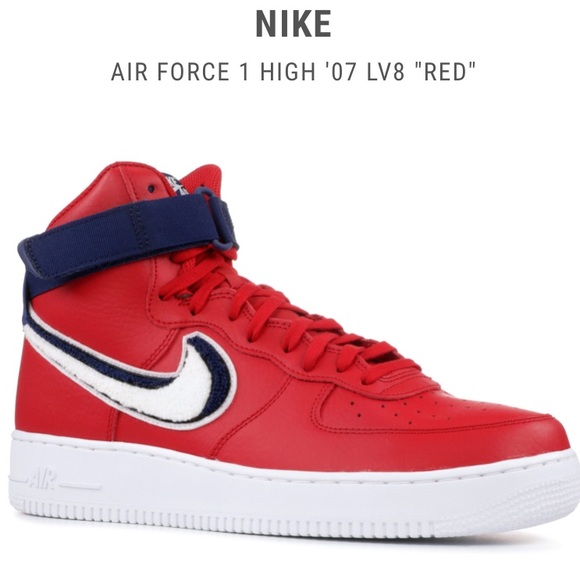 nike air force 1 07 lv8 white gym red